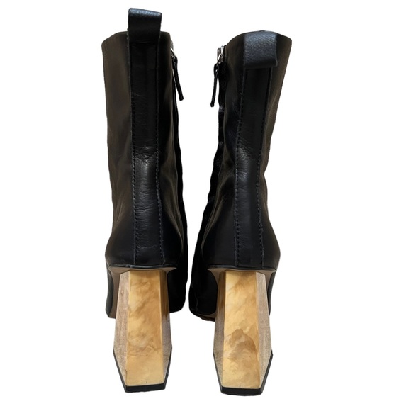 Top shop Hobbs Black Leather Ankle Boots Size 40/ 9.5 - Picture 7 of 11